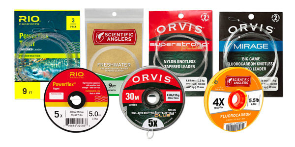Assortment of Leaders and Tippet Spools from Rio, Scientific Anglers and Orvis