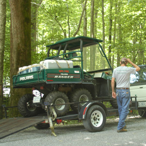 Four Wheeler used to Transport Trout