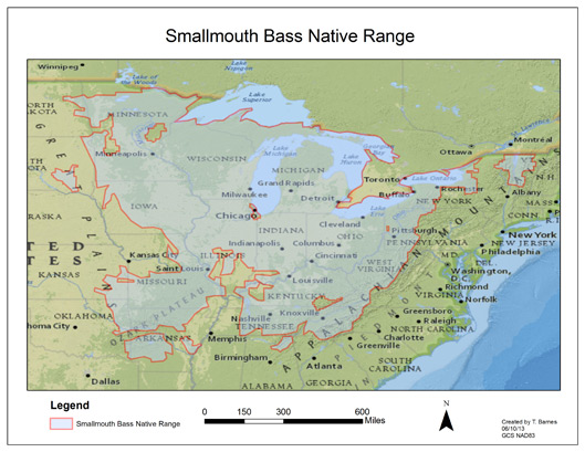 Smallmouth Bass Original Range & Distribution